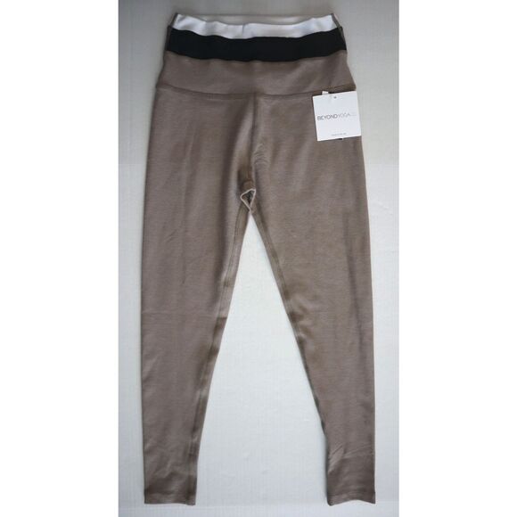 Beyond Yoga SD3545 Women's Sz M Beige Horizon Colorblock MIDI Leggings - Picture 1 of 13